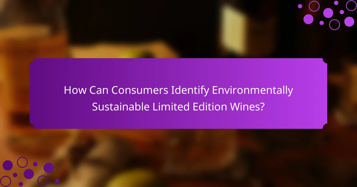 How Can Consumers Identify Environmentally Sustainable Limited Edition Wines?
