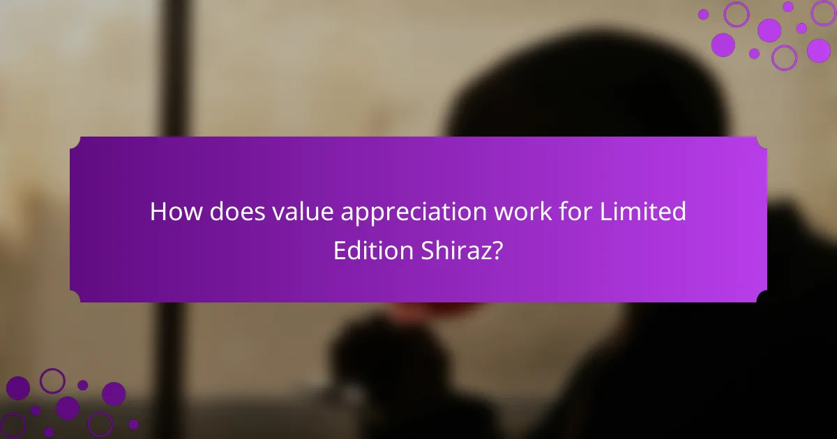 How does value appreciation work for Limited Edition Shiraz?