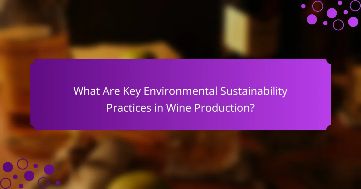 What Are Key Environmental Sustainability Practices in Wine Production?