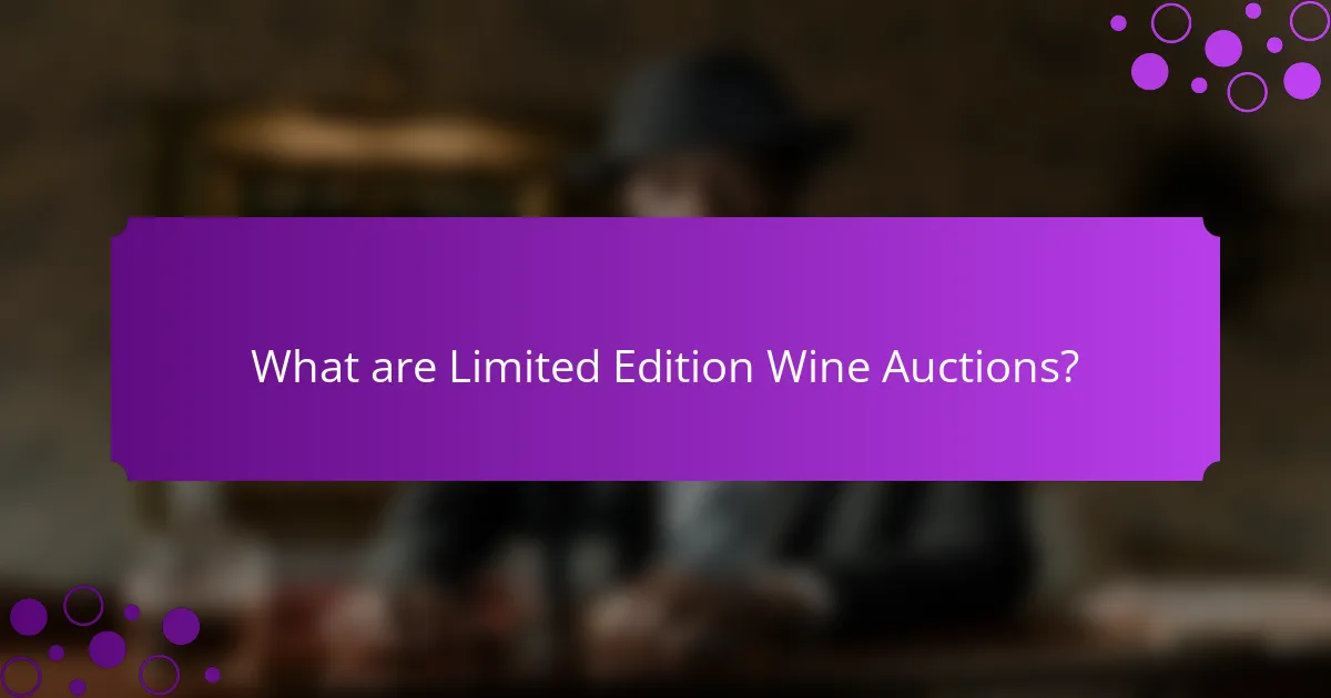 What are Limited Edition Wine Auctions?