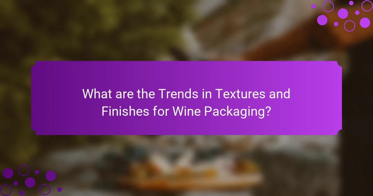 What are the Trends in Textures and Finishes for Wine Packaging?