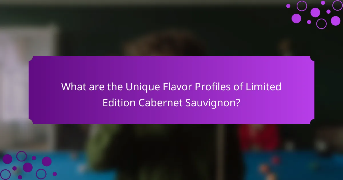 What are the Unique Flavor Profiles of Limited Edition Cabernet Sauvignon?