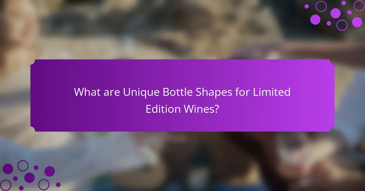 What are Unique Bottle Shapes for Limited Edition Wines?