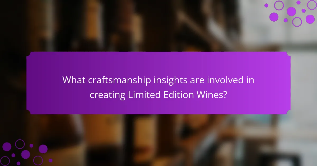 What craftsmanship insights are involved in creating Limited Edition Wines?