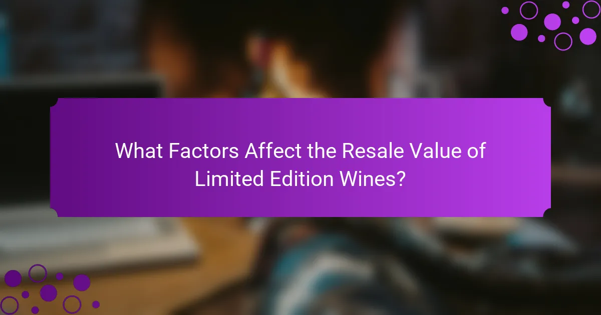 What Factors Affect the Resale Value of Limited Edition Wines?