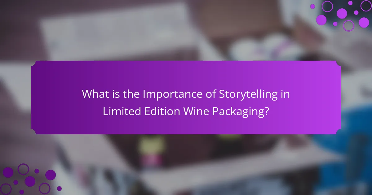 What is the Importance of Storytelling in Limited Edition Wine Packaging?