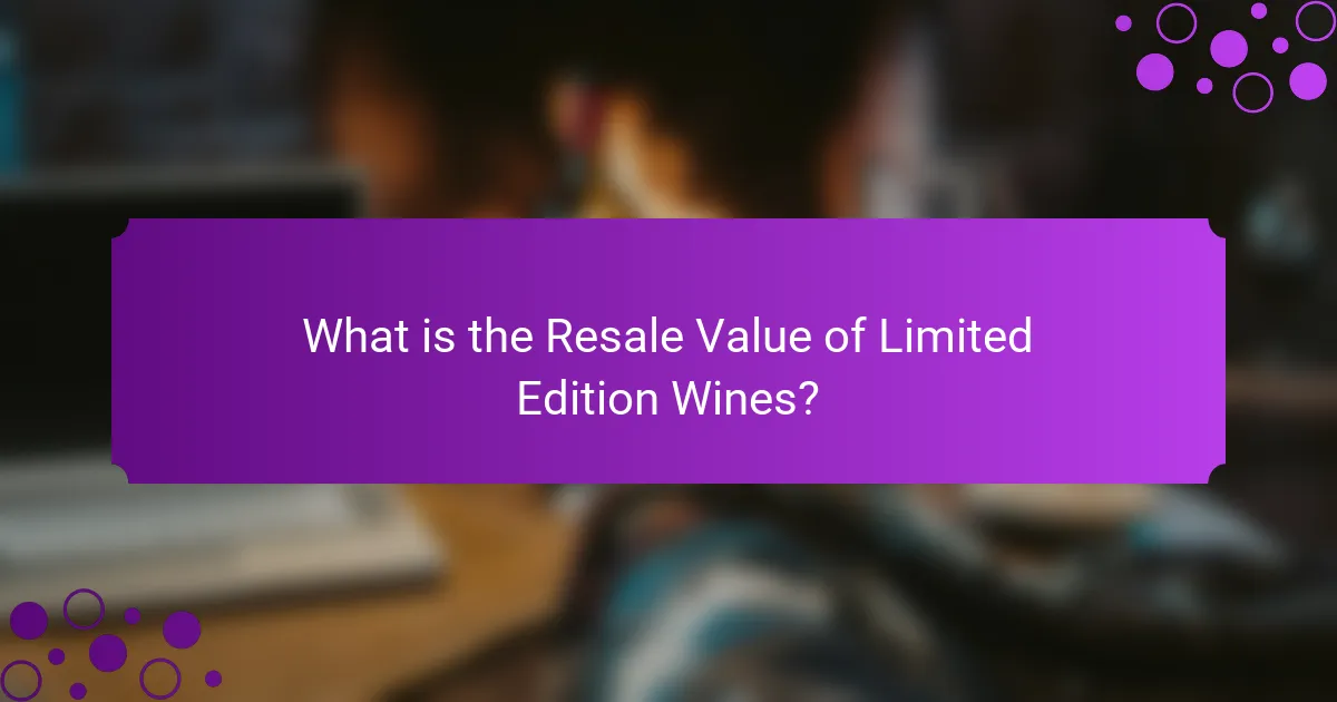 What is the Resale Value of Limited Edition Wines?