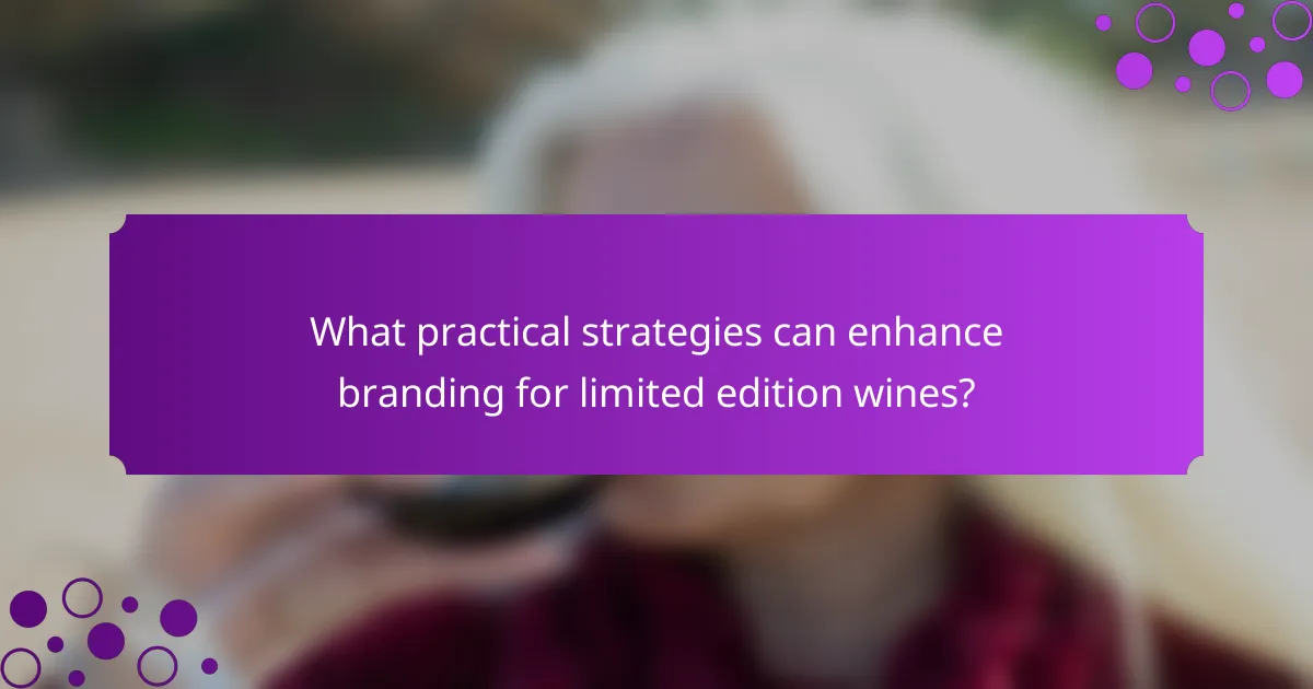 What practical strategies can enhance branding for limited edition wines?